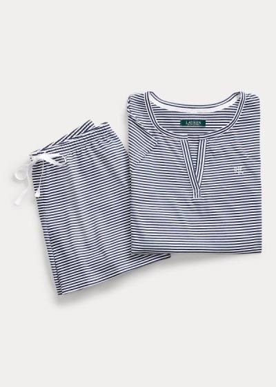 Women's Ralph Lauren Striped Cotton-Blend Pajama Sets | 187250LOZ